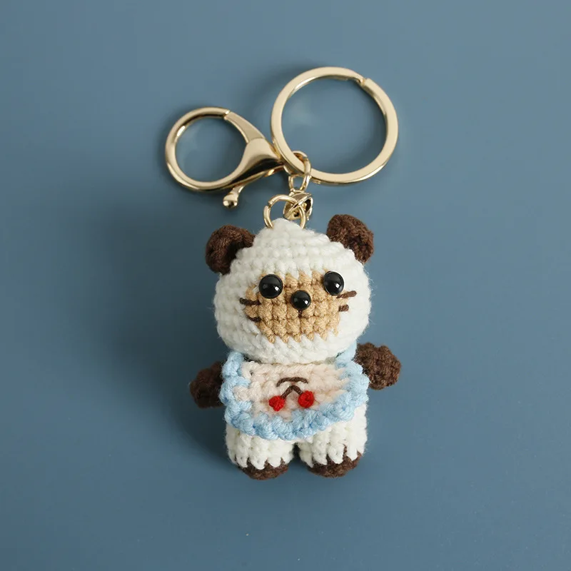 Niedliche Gehäkelte Tier-Anhänger Kreative Handgemachte Cartoon-Schlüsselanhänger Mini Gestrickte Tier-Autoschlüsselanhänger Rucksack-Anhänger Geschenke – Detail 3