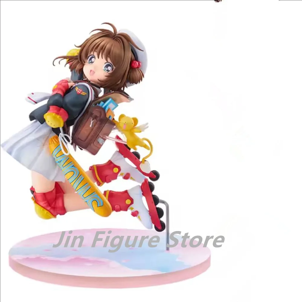

Card Captor Skura Kinomoto Sakura Cerberus 17cm Pulley Girl Jumping Posture Anime Cartoon Model Figure Kwaii Periphery Gift Doll