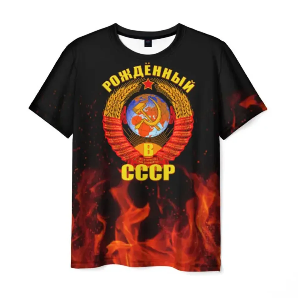3D Print Retro Soviet Russia MeensCatpatte Sport Quick-dry Breatha Men Tshirt Outdoor Street Casual Harajuku Parent Children Top
