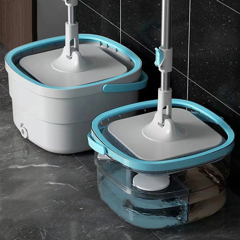 360 Spin Clean Mop With Bucket Square Spin Mop Microfiber Automatic Separation Sewage Water Flat Floor Household Cleaning Mop