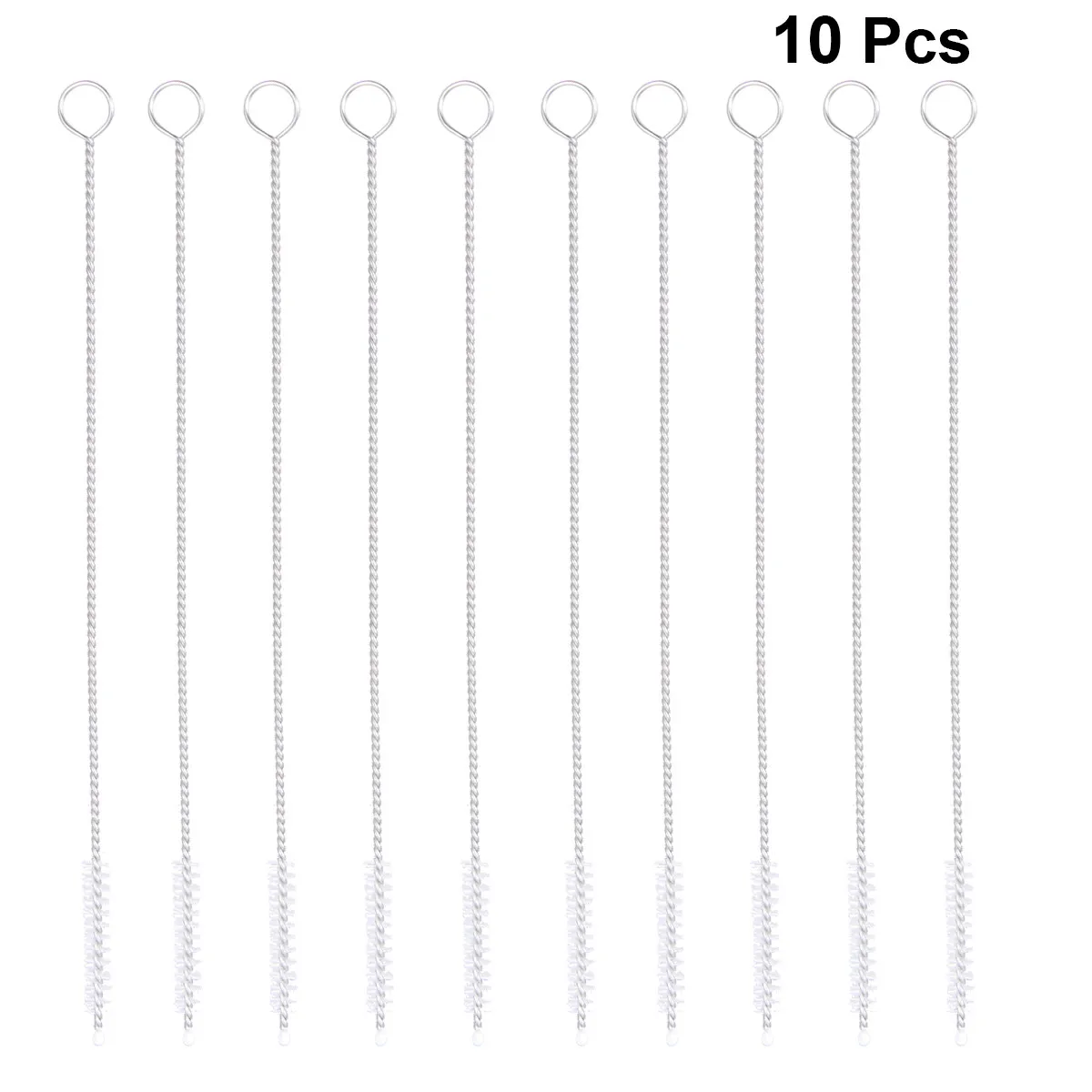 10Pcs Small Straw Brushes Premium Stainless Steel Body Nylon Bristles Perfect for Milk Bottle Feeding Bottle Drinking Straw Deep