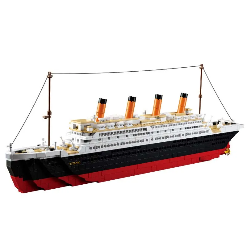 Titanic Rms łódź wycieczkowa statek miasto Model zestawy do budowania 3d bloki figurki edukacyjne Diy zabawki hobby dla dzieci cegły