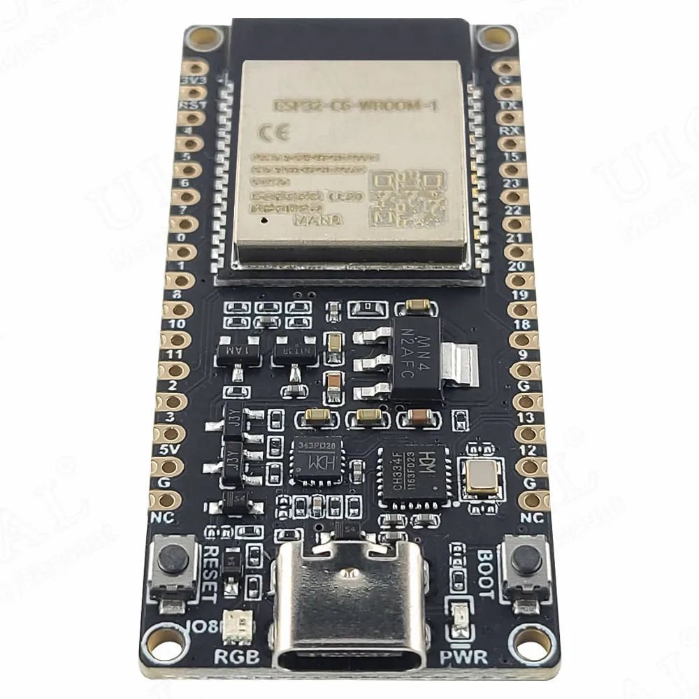 ESP32 C6 Development Board BT Wifi Module 32Pin RISC-V MCU 8MB Flash ESP32-C6-WROOM-1-N8 WiFi6 BT5.0 CH343 CH334 Type-C