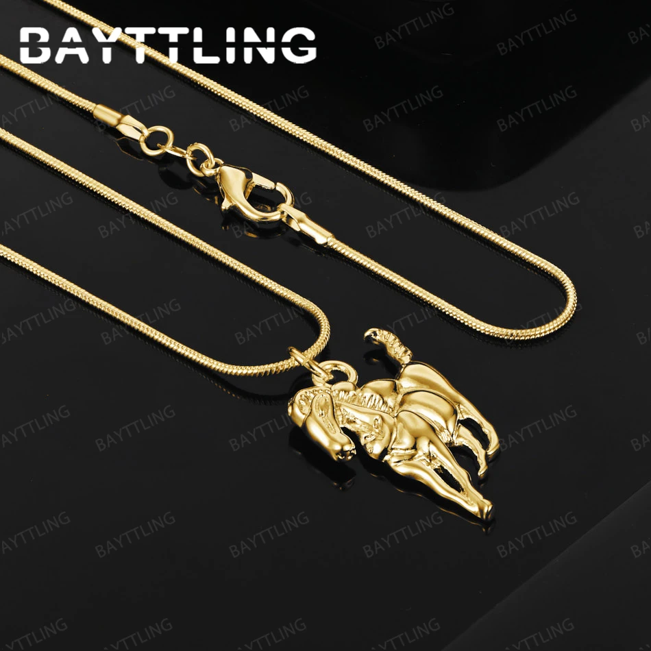 

925 Sterling Silver 18K Gold 16-30 Inch Delicate Horse Pendant Necklace, Stylish Women's Wedding Jewelry Accessories