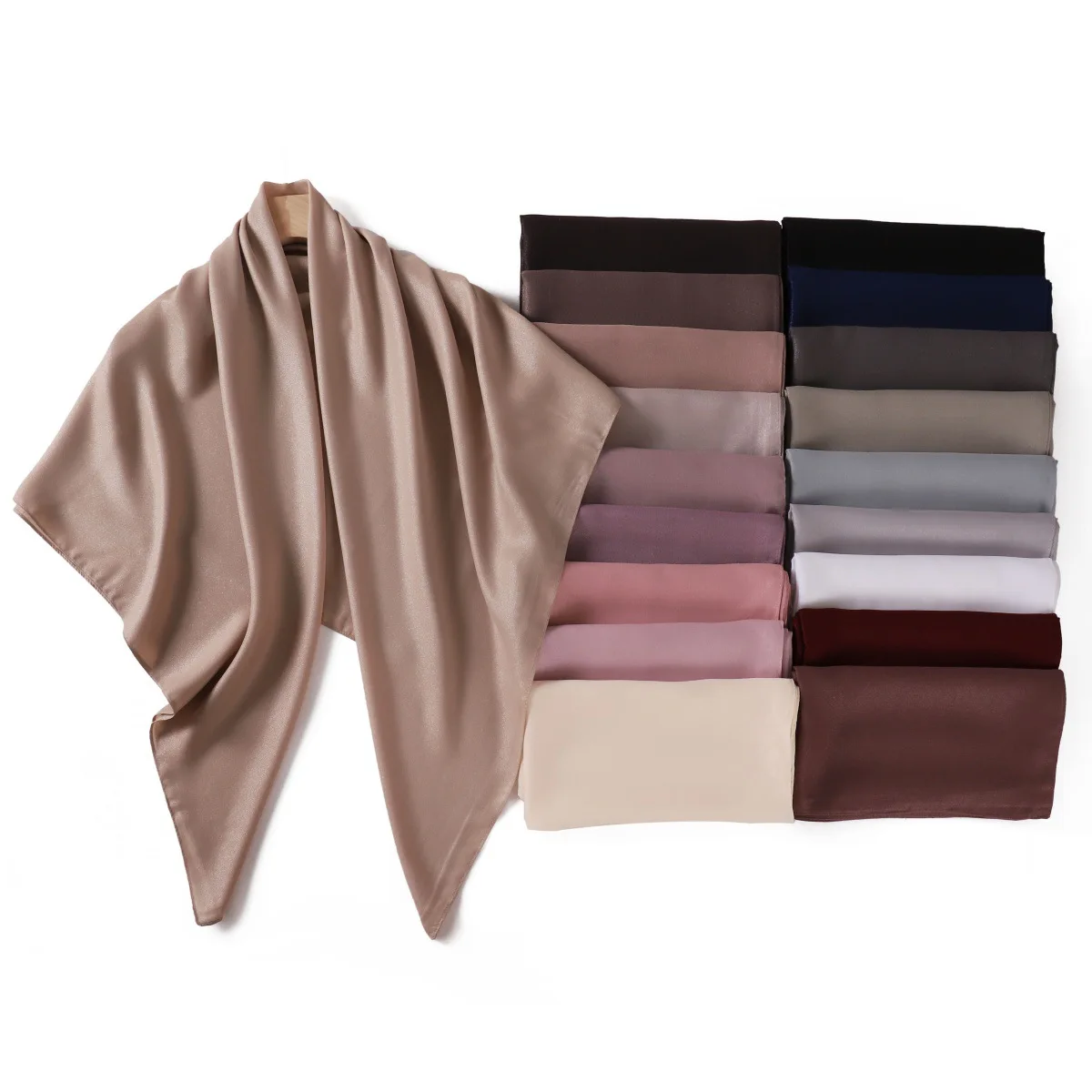 110*110 cm Chiffon Sciarpa Quadrata Donne Musulmane Hijab Foulard Wrap Turbante Scialli Fascia Bandana Fazzoletto Foulard Turbante Mujer