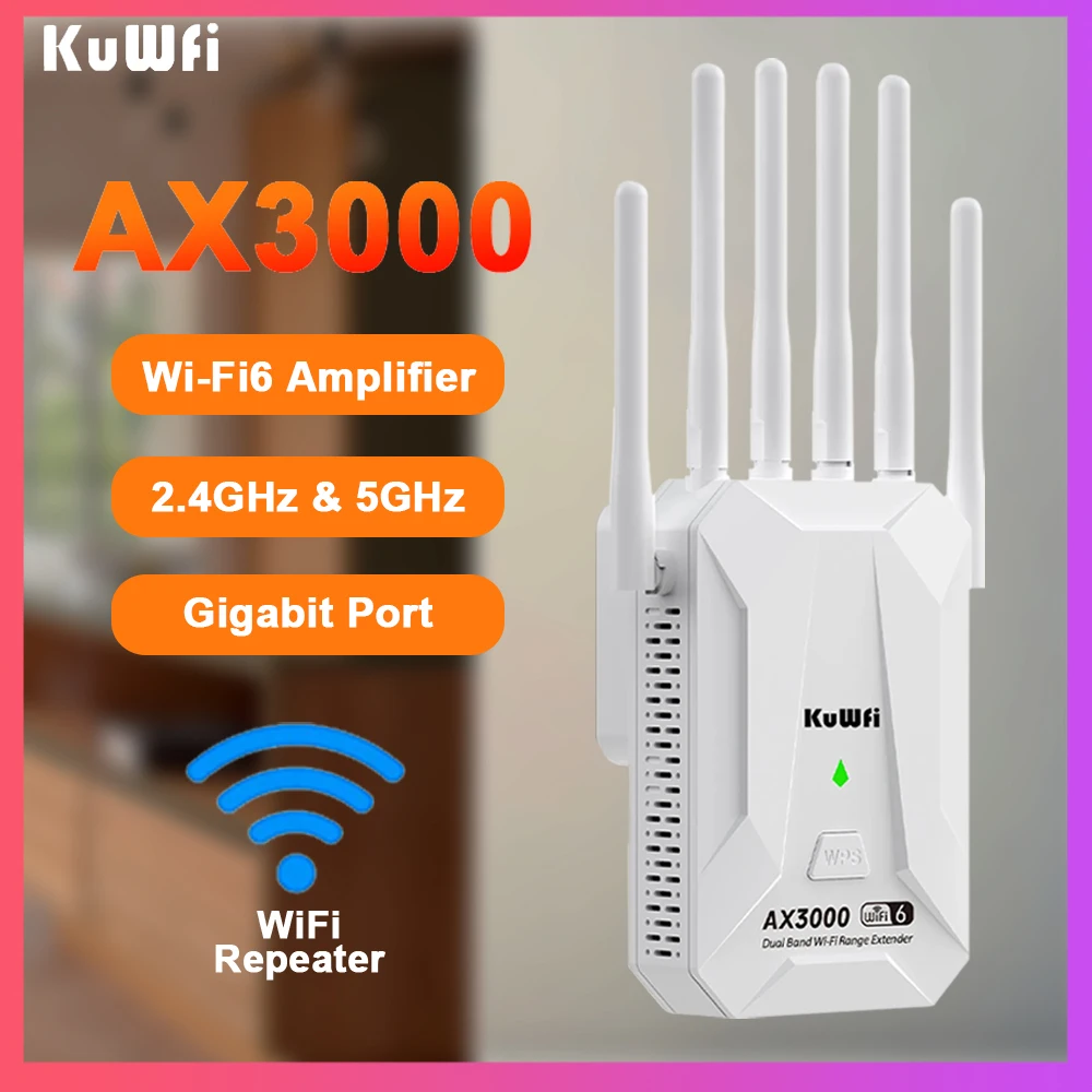 

3000M Wi-Fi повторитель 2,4G 5 ГГц двухдиапазонный беспроводной маршрутизатор Wi-Fi6 802.11AX удлинитель Wi-Fi дальнего действия усилитель WPS Gigabit LAN