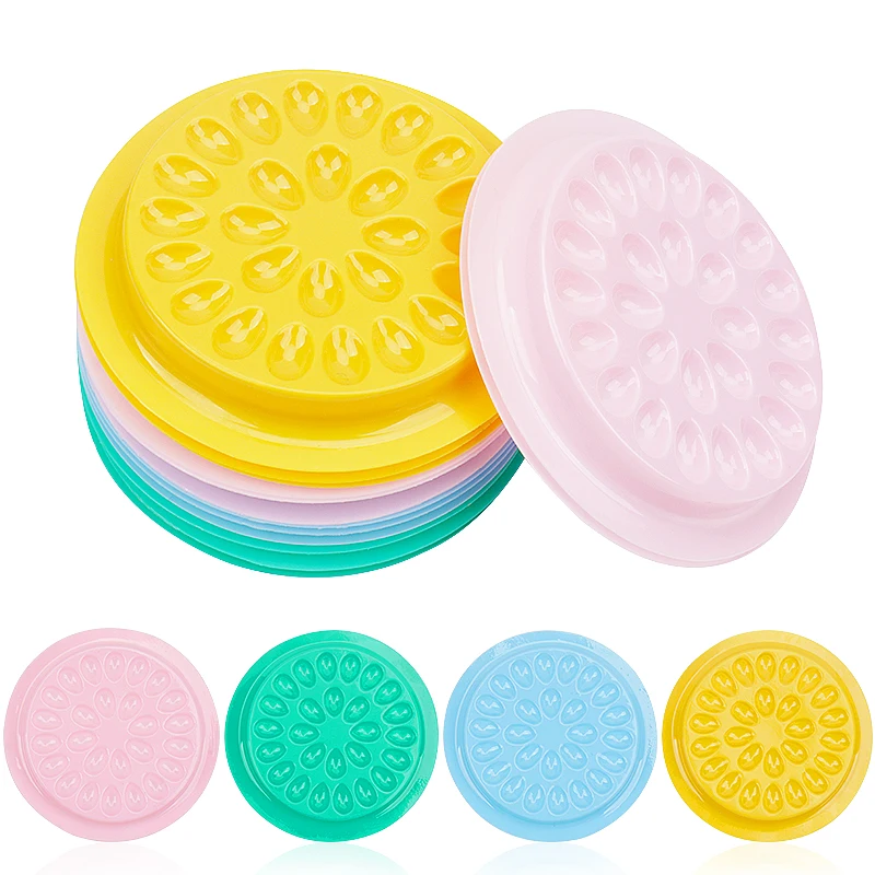 100 sztuk plastikowy uchwyt na klej do rzęs uszczelka kleju paleta samoprzylepna przedłużanie rzęs kształt kwiatu Pad szczepienie rzęs narzędzia do makijażu