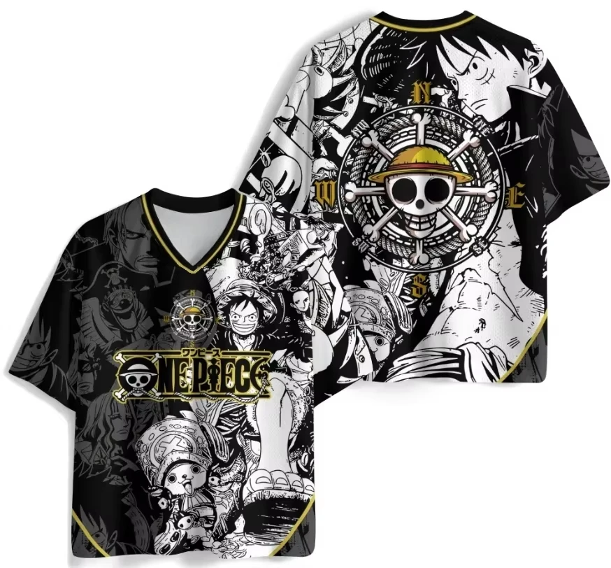 Bandai 2026 New Summer Japanese Anime Zoro Luffy Quick Drying Neutral T-shirt Outdoor Leisure Sports Family Matching