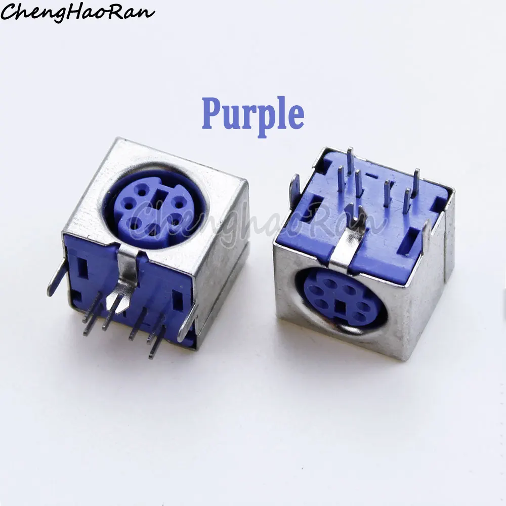 5 Pieces For PS2 Keyboard Socket Female Jack For PS2 Mouse Socket 6-Pin Purple Green Black Connector
