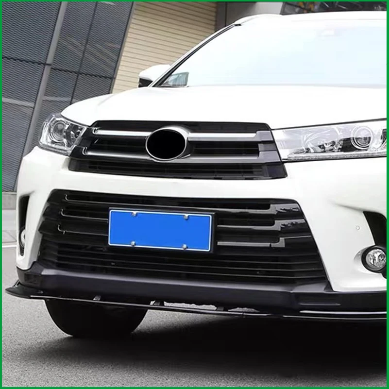 Car Styling For Toyota Highlander Kluger 2017-2019 Front Bumper Lip Diffuser Protector Cover Trim Spoiler Strip Auto Accessories