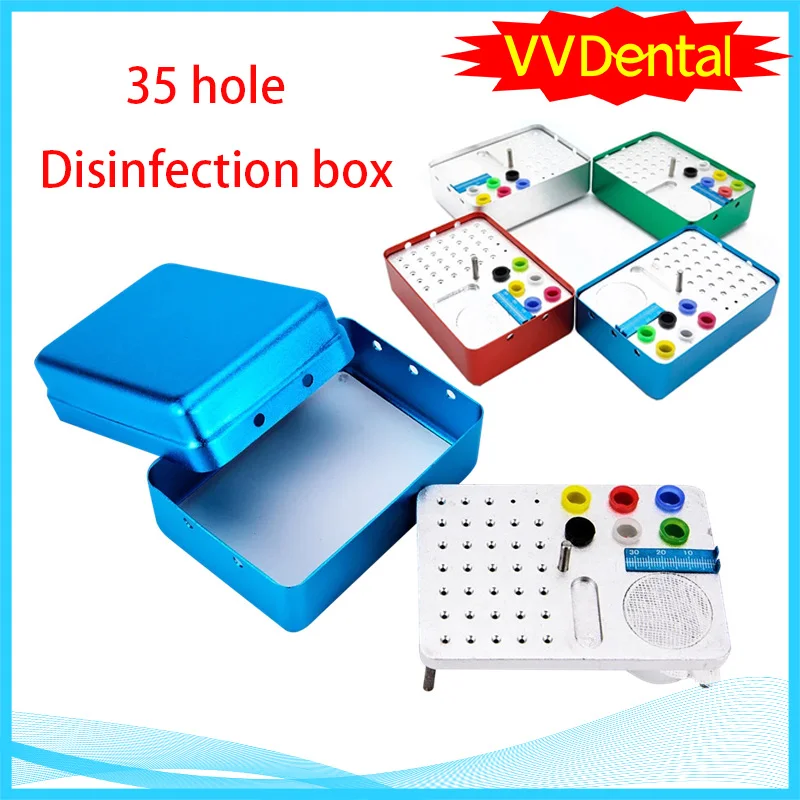 

1 шт., коробка для боров для дезинфекции зубов, 35 отверстий, держатель для эндофайлов, эндобокс с полным отверстием, автоклав, стерилизатор, стоматологические принадлежности