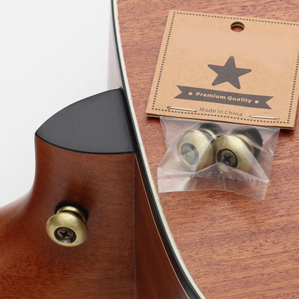 

4Pcs Guitar Strap Lock Buttons Anti-Slip Durable Iron Pins for Acoustic Electric Bass Guitar Parts Accessories