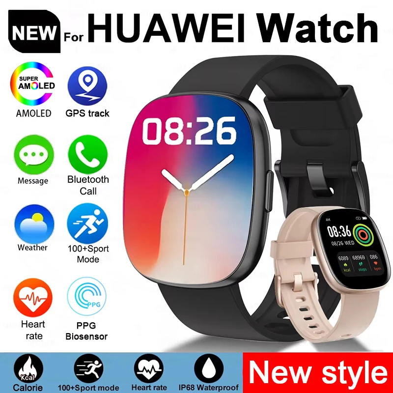 

Для Huawei Xiaomi GPS Track Смарт-часы Мужчины AMOLED HD Экран 100+ Спортивный пульс Bluetooth Вызов Водонепроницаемые Смарт-часы Женские