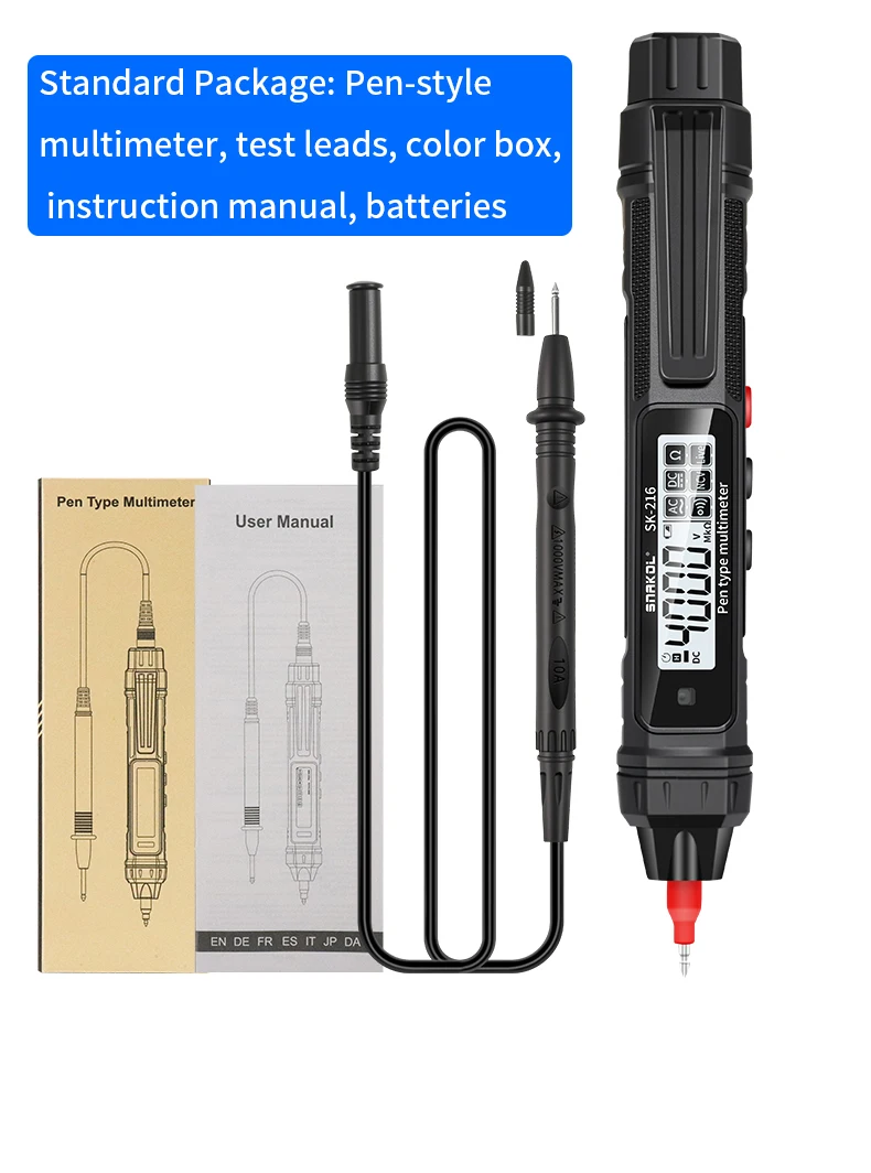 SANKOL SK-216/SK-216B Digitalmultimeter 4000 Zähler NCV Spannungsdetektor Stift Auto-Range Kapazitäts-Ohm Hochpräzisions-Tester – Detail 13