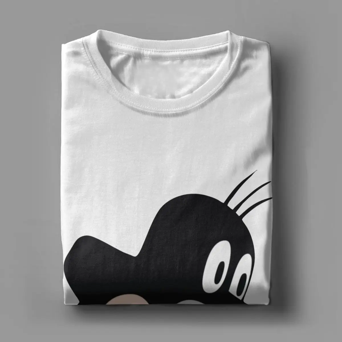 Mole Digging T Shirt for Men Cotton Vintage T-Shirts Krtek Little Maulwurf Cute Cartoon Tees Short Sleeve Clothes Graphic