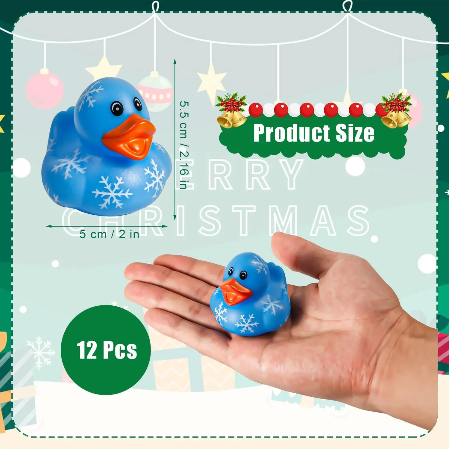 12 Uds pato de goma de Navidad, pato de goma surtido, juguete de pato de baño de Navidad, juguete flotante para bañera para chico, regalo de fiesta de Baby Shower