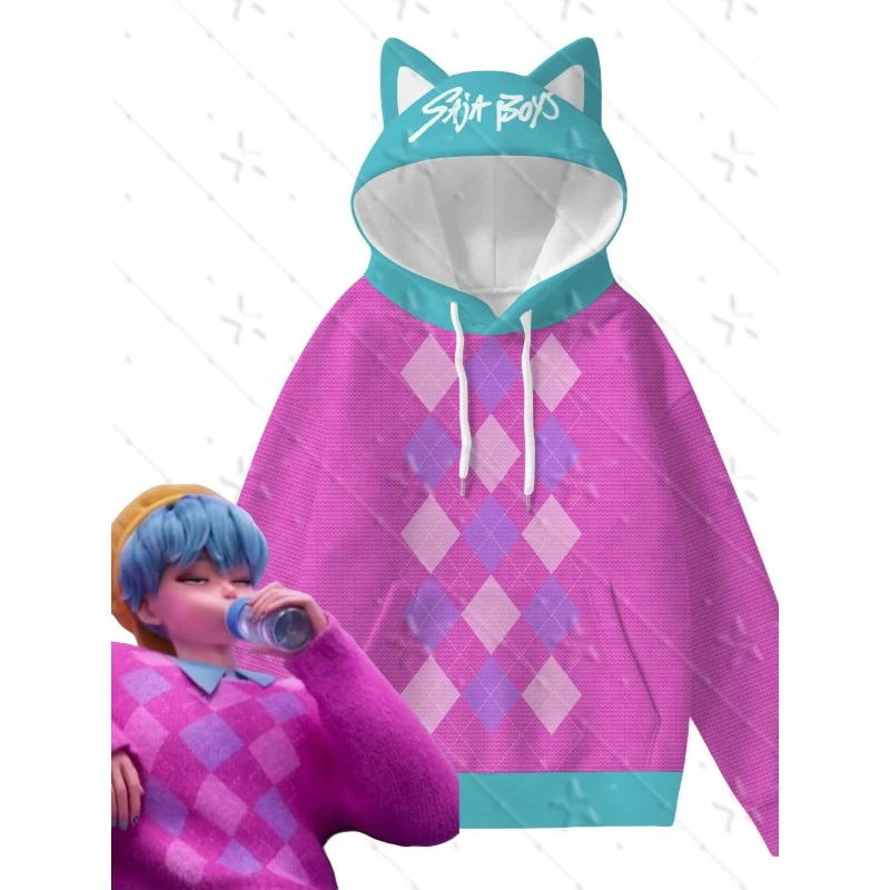 

K-Pop Demon Hunters Saja Boys animation merchandise cartoon cute hoodie sweatshirt couple matching long sleeve T-shirt gift