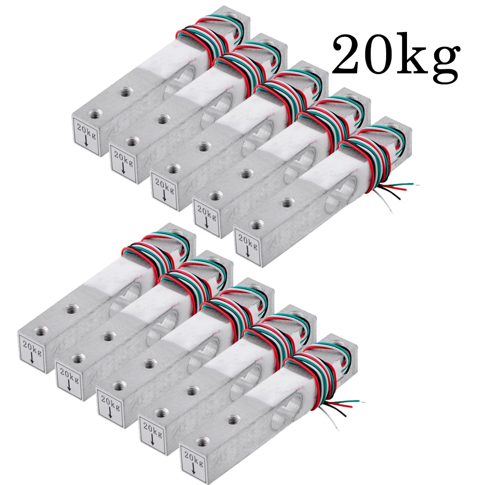 DIYmalls 5/10PCS 1kg 2kg 3kg 5kg 10kg 20kg Wägezelle Wägezelle Gewichtssensor Elektronische Waage Aluminiumlegierung Wiegesensor für HX711 AD 6
