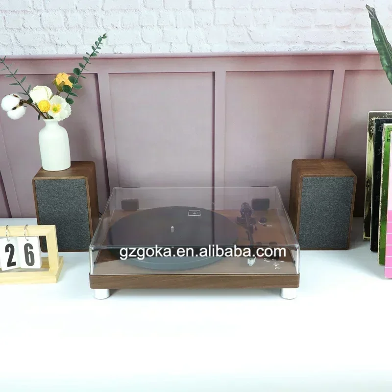 Gramophone Table Gift Item Vintage Audio Gramophone Retro Vinyl Record Brown Wood Gramophone Record Player