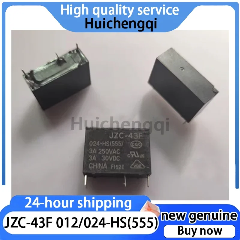 5PCS Genuine JZC-43F 012-HS (555) 024-HS (555) Relay 4-pin