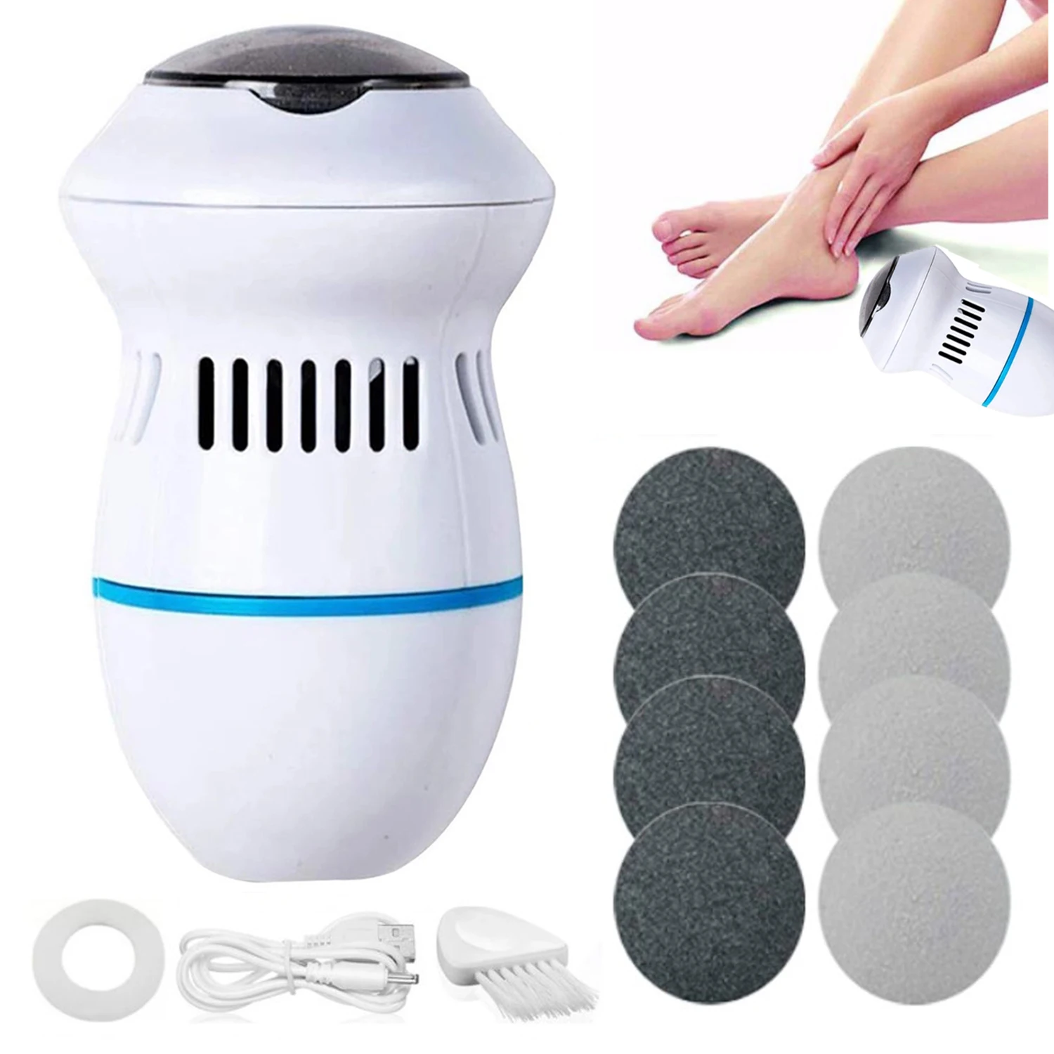 New Electric Foot Grinding Skin Hard Rupture Skin Trimmer Dead Skin Foot Pedicure Rechargeable Foot Care Tool Remover Callus