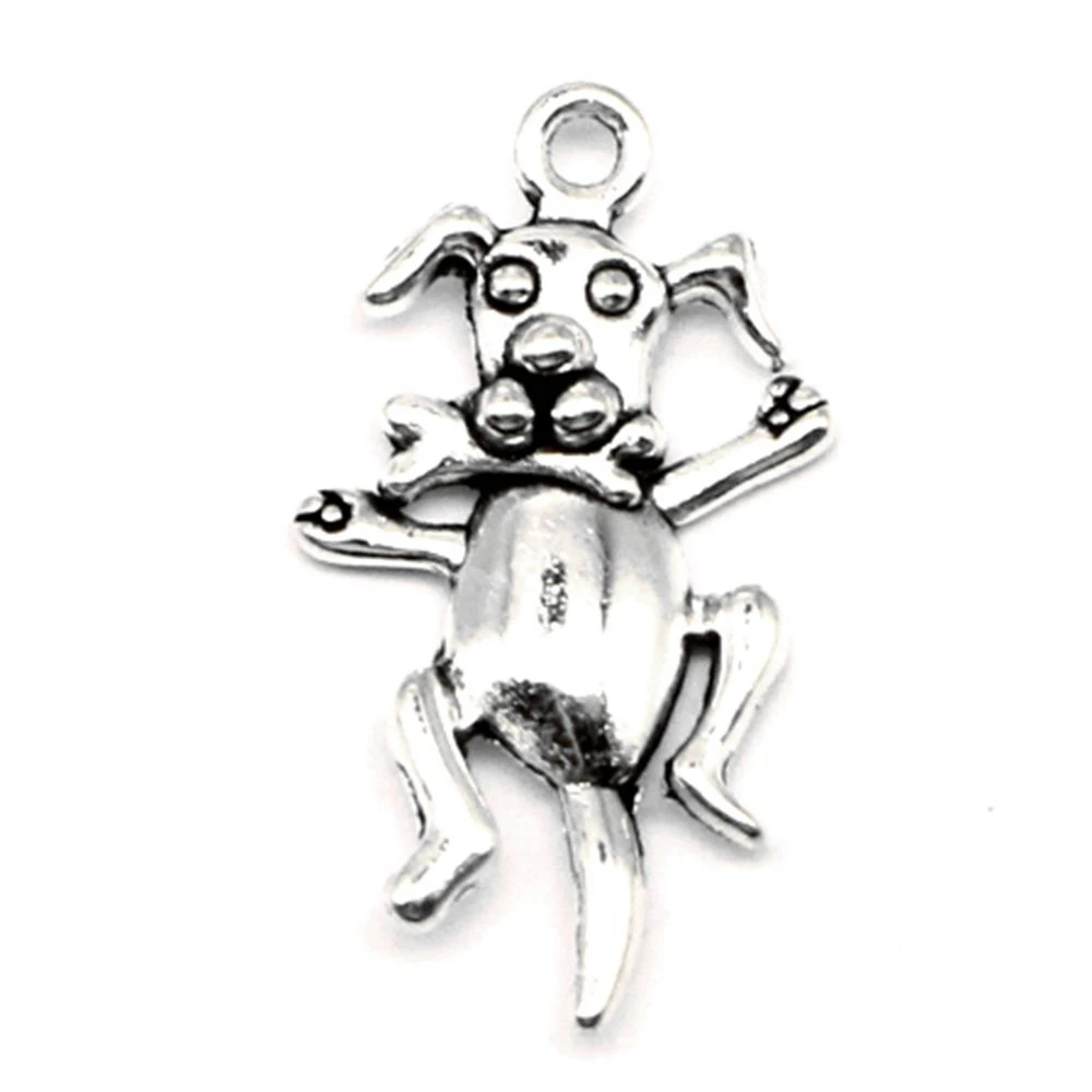 20pcs 26x16mm Puppy Charms Pendants Car Accessori Jewelry Trendy Antique Silver Color