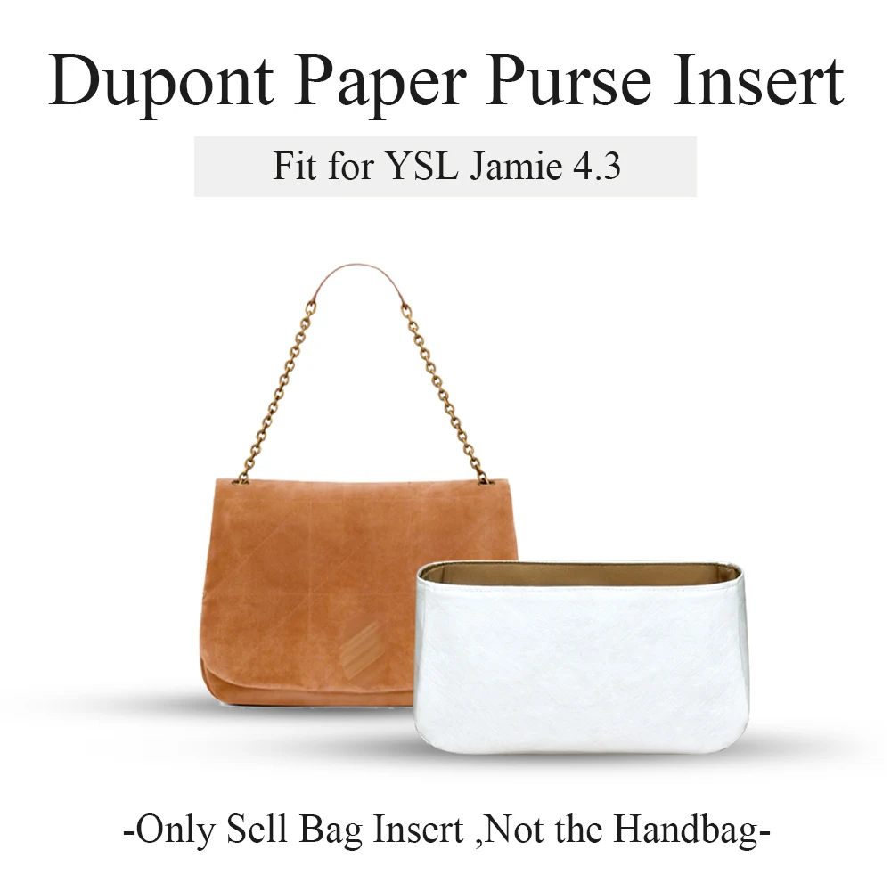 Dupont Paper Purse Organizer Insert Fit for YSL Jamie4.3, Slim Inside Storage Bag Organizer Insert Inner Liner Bag In Bag Insert