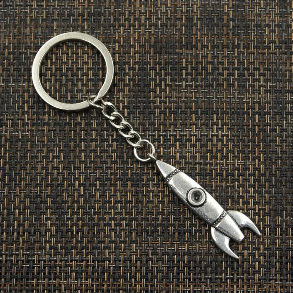 Moda rakieta rakietowa 50x15mm wisiorek 30mm brelok do kluczy brąz kolor srebrny mężczyźni prezent samochodowy pamiątki brelok Dropshipping — zdjęcie 4