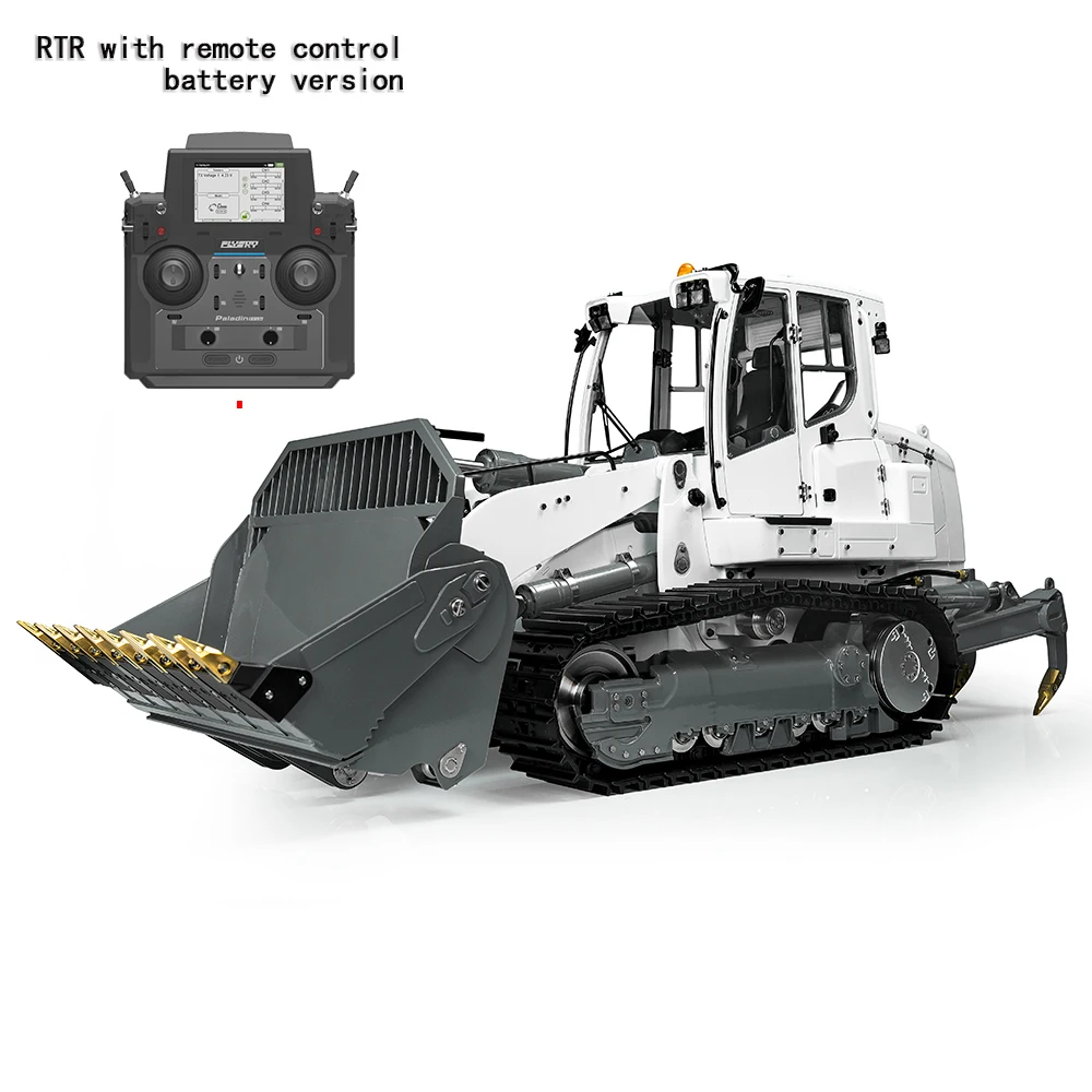 โลหะ LESU 1/14 RC ไฮดรอลิก Loader Liebherr 636 วิทยุควบคุมรถก่อสร้าง PL18EV Lite แบตเตอรี่ด้านหลัง Ripper 4CH วาล์ว