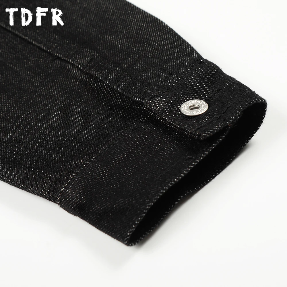 الأساسية الدنيم سترة رجالي جيب الرجعية عادية الخريف الشتاء التلبيب واحدة الصدر طويلة الأكمام الجينز سترة رجل #4