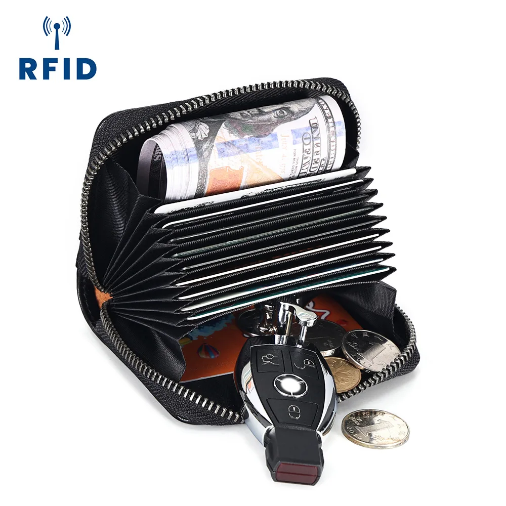 Hand Grab  Organ Card Bag Vegetable Tanned Leather Certificate Bag With Large Capacity And Cash Slot RFID Real Pickup Bag