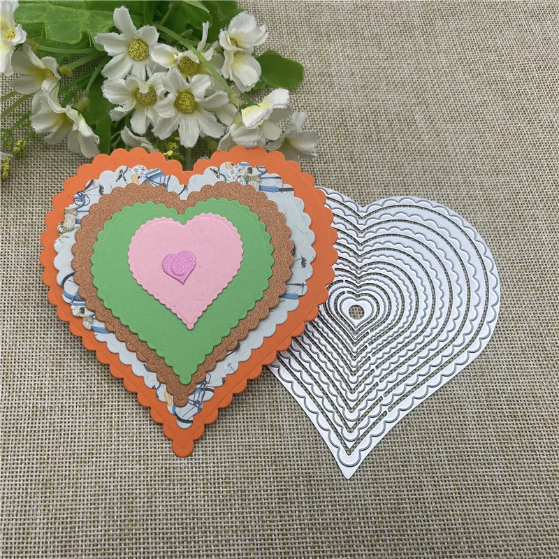 Heart Frames background Metal Cutting Dies Stencils For DIY Scrapbooking Decorative Embossing Handcraft Template