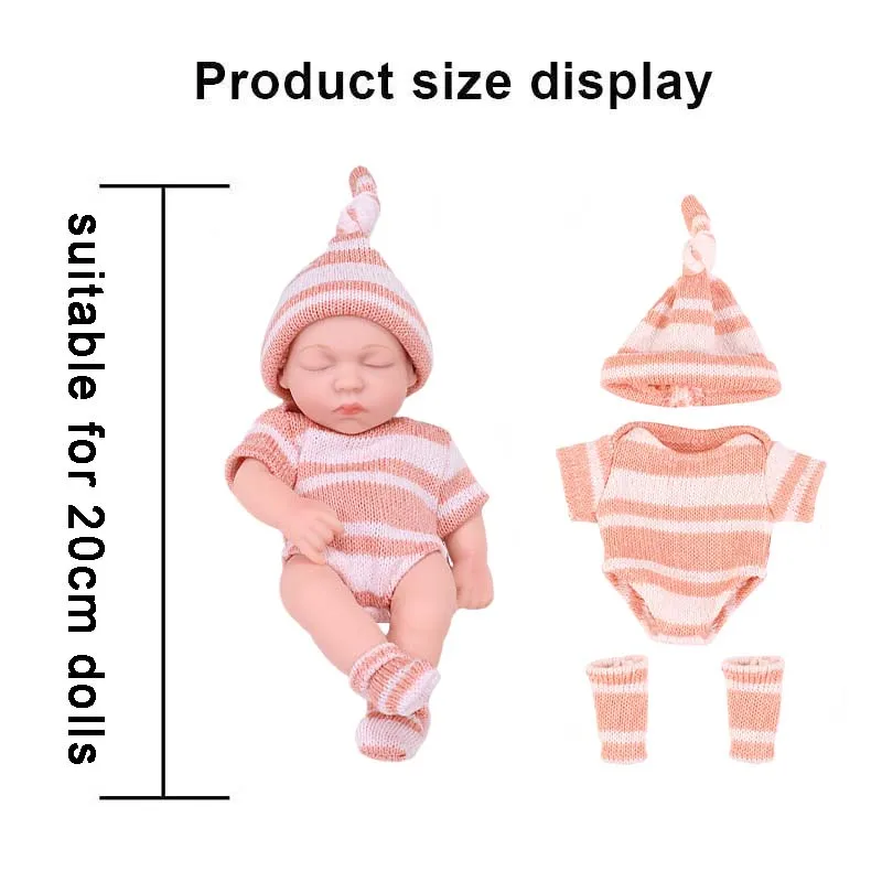 Puppenkleidung für 20cm Reborn-Puppen Set für 7,87 Zoll Pullover Overall Puppenkleidung DIY Anziehspielzeug Puppenzubehör – Detail 1