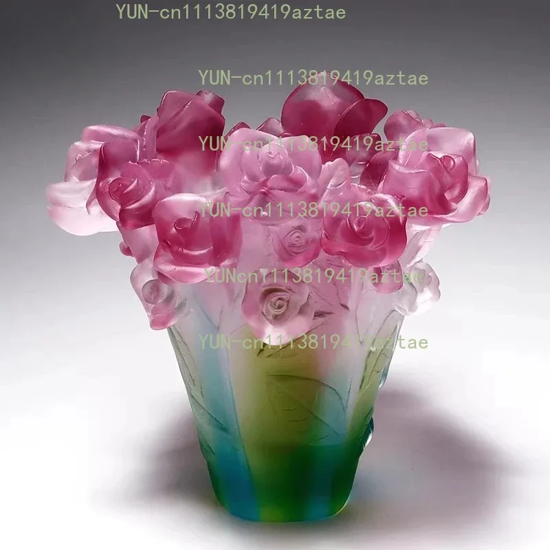 rose vase small ornament incense burner incense living room study light luxury high-end decorative handicrafts moving gift