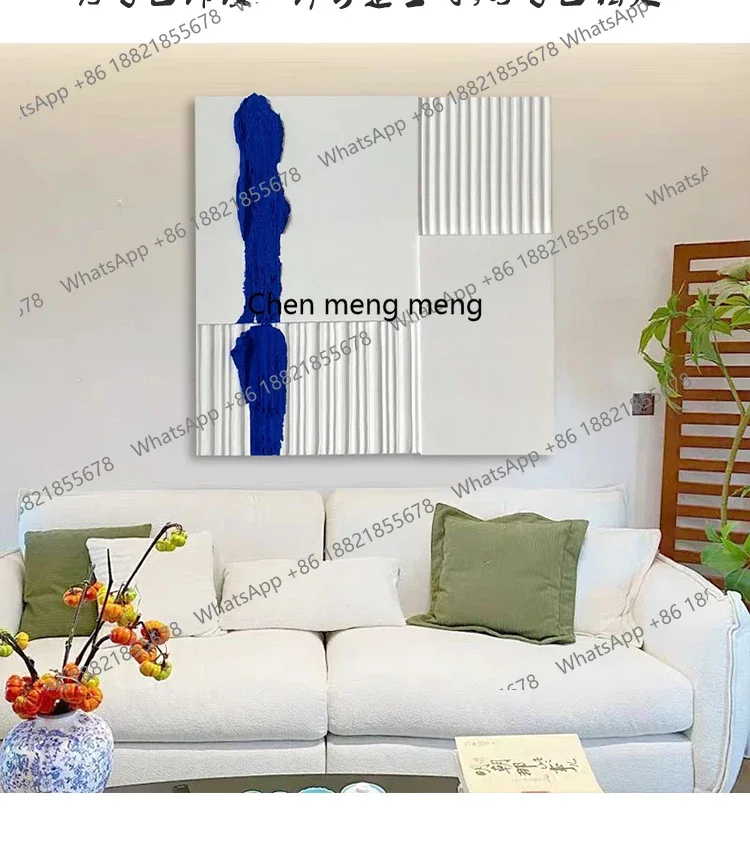 A74Modern living room simple decorative painting, real painting bedroom high-end wood carving painting