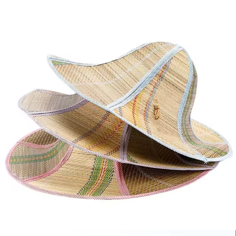 

Adjustable Straw Hat Fishing Sun Cap Men Women Travel Camping Folding Sun Hats Drawstring Wide Brim Rattan Hat Sun Protection