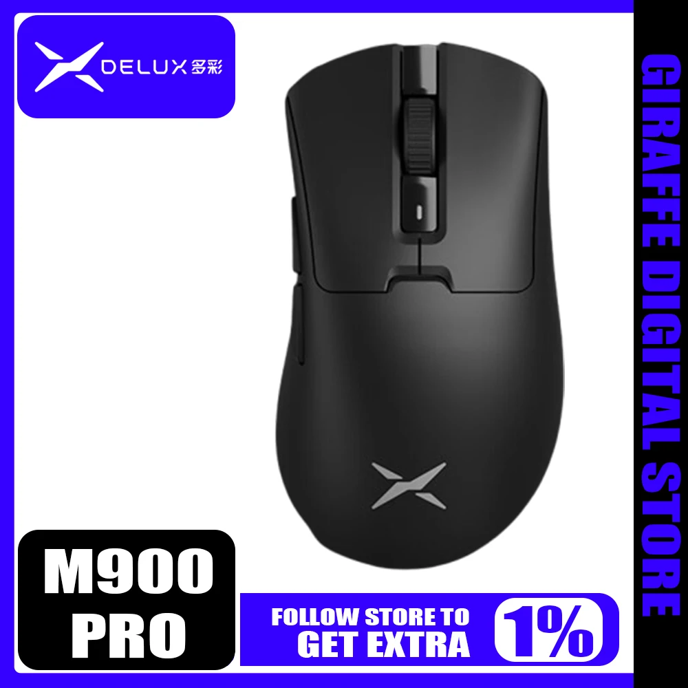 pro mais mouse sem fio 8k modo duplo paw3395 nordic52840 mouse ergonomico direito acessorios para jogos para pc presentes gamer man delux m900 01