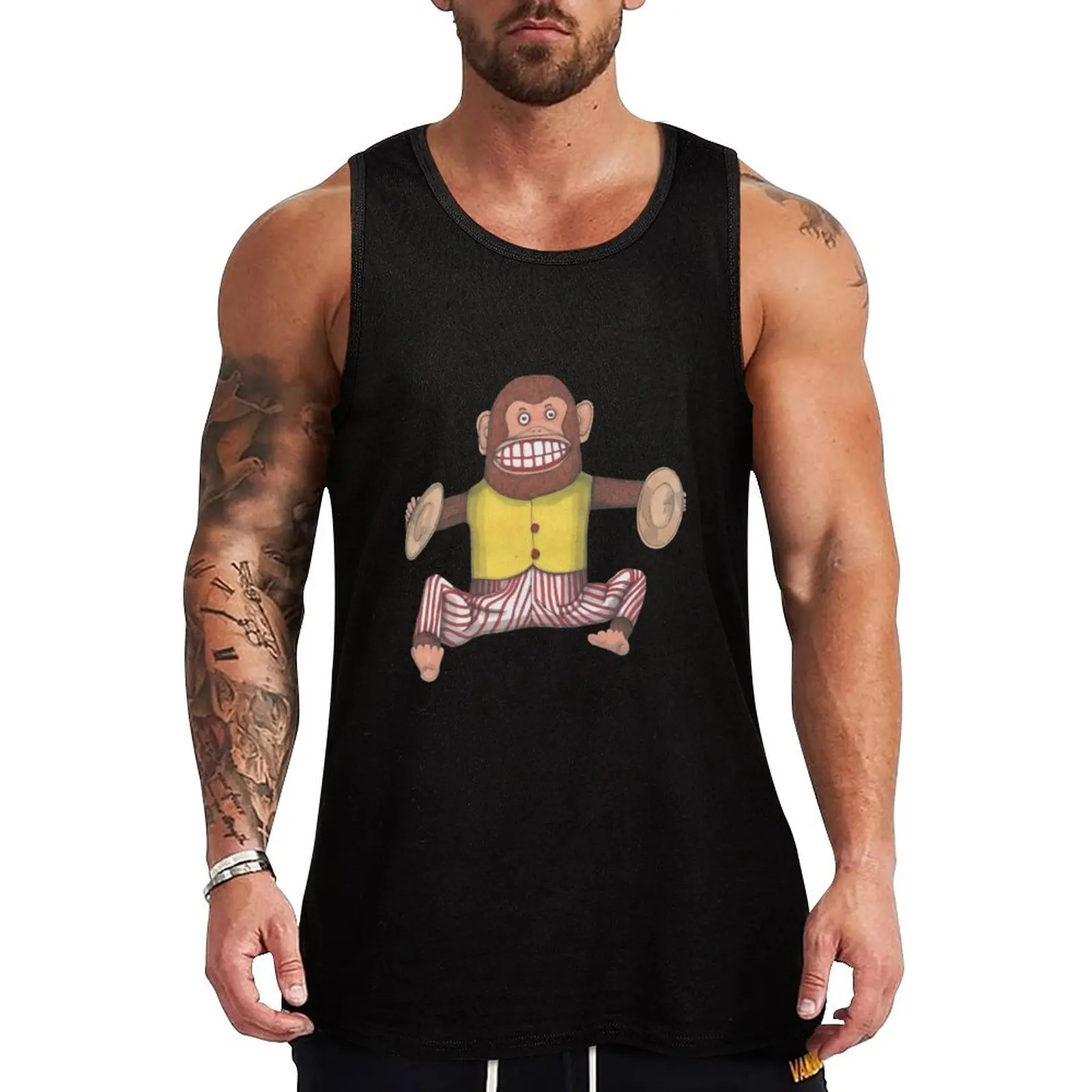 Monkey, Clapping Monkey, Retro Toy. Tank Top running shirt underwear bodybuilding man Men's gym