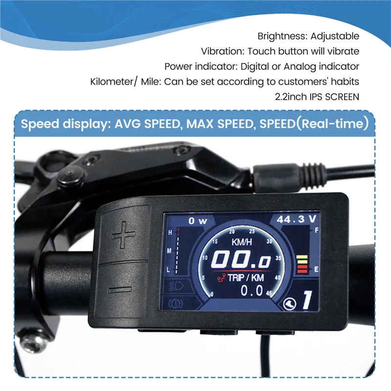 

NALFI-Electric Bike LCD Display 500C HD Color Display Screen Instrument For Bafang BBS01/02/HD Series E-Bike Dashboard