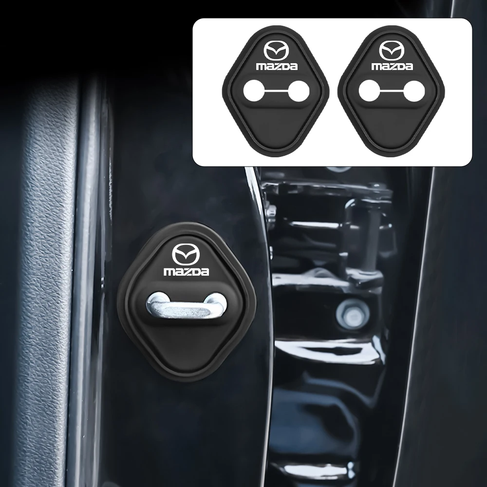 2/4Pcs Car Door Lock Buckle Silicone Protective Covers For Mazda 2 3 Axela Atenza CX-3 CX-4 CX-5 CX-8 CX-7 CX-9 RX7 Demio Atenza