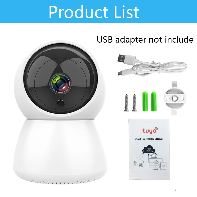 1080P HD Tuya WiFi Camera Home Burglar Security Alarm Camera Support Motion Tracking Function For Tuyasmart/Smart Life APP