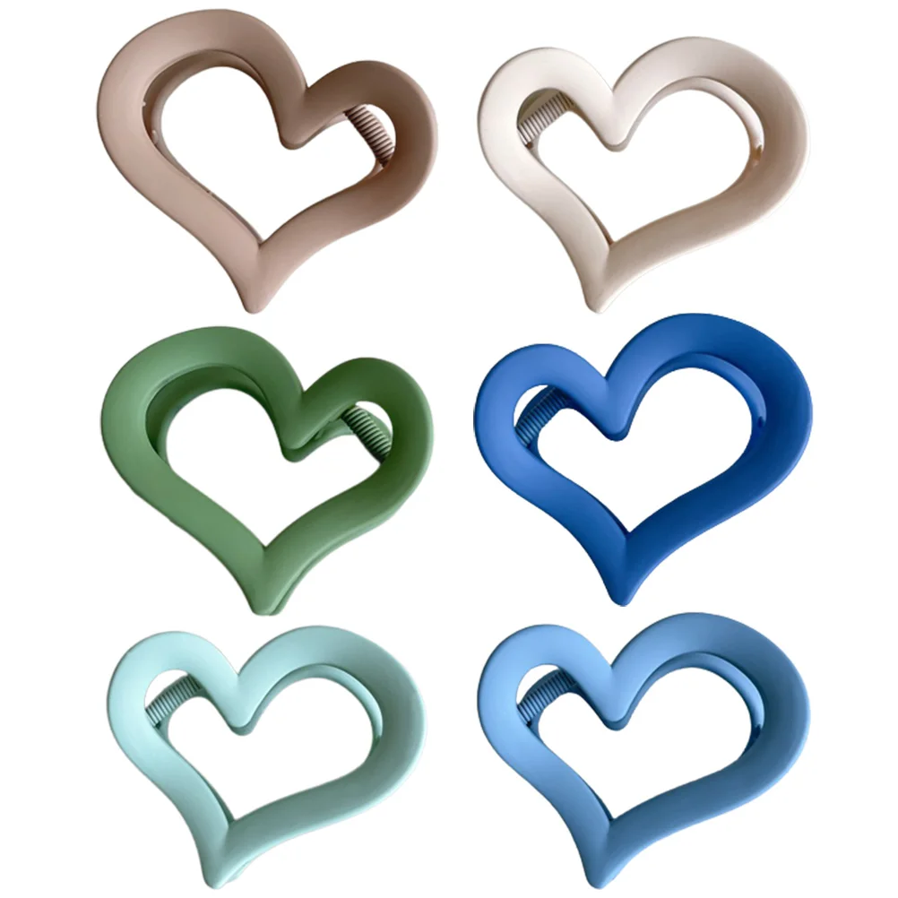 

6pcs Heart Claw Clip For Women Women For Medium Clips Thin Heart Clip Hair Thick Hair Small Claw Clips Accessories