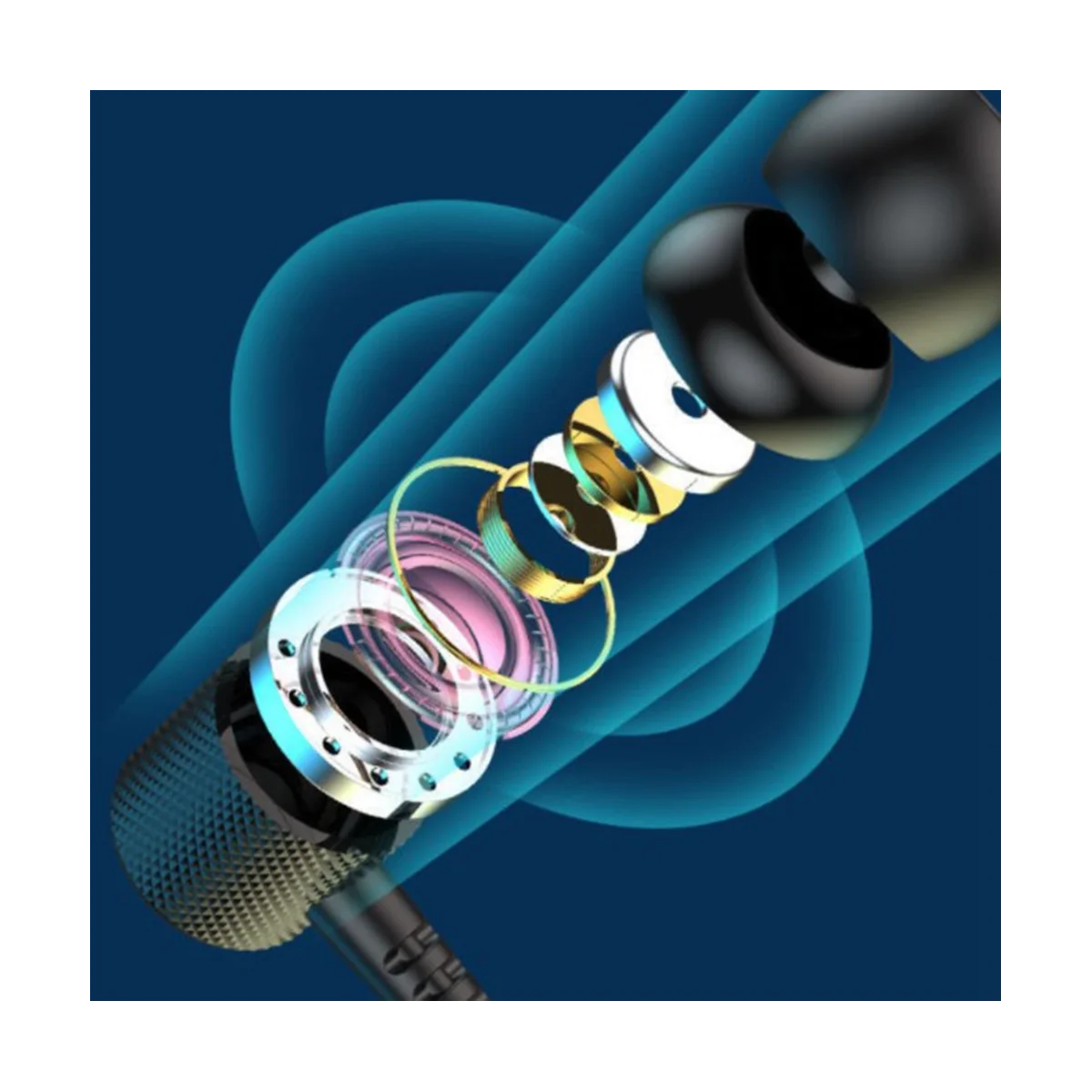 ユニバーサルBluetoothワイヤレスインイヤーヘッドセット,ステレオ,ノイズリダクション,スポーツカード,マイク,黒