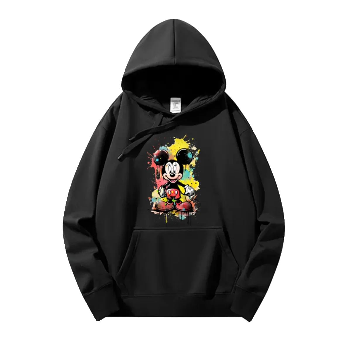 Outono e inverno novo disney mickey impresso hoodies masculino e feminino retro dos desenhos animados mickey mouse na moda roupas de casal com capuz