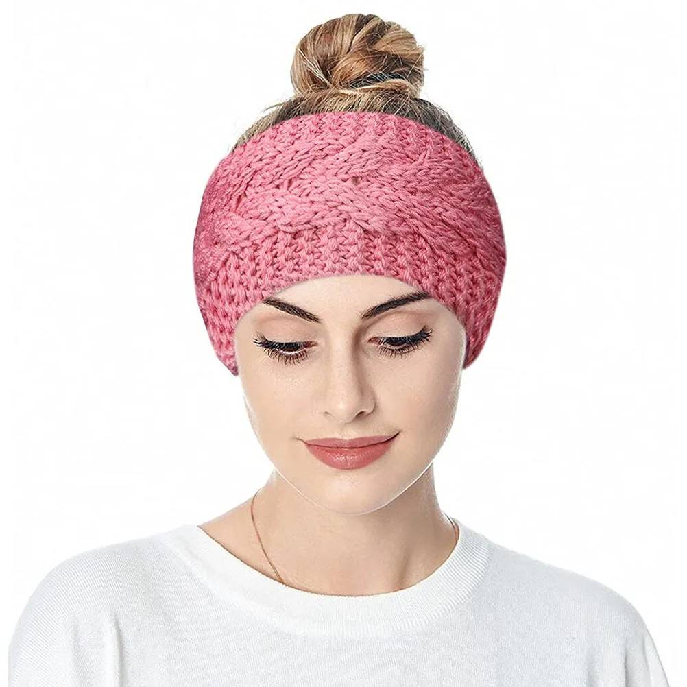 

3Pcs Warm Woolen Yarn Knitting Hairband Wide-Edged Headband Soft Comfortable Women Hair Accessory Face Washing Makeup Sports