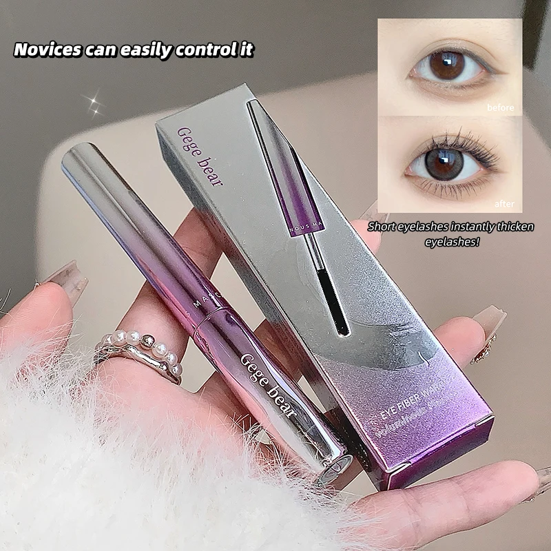 Iron Mascara Waterproof Silk Fiber Mascara Black Long Lasting Curling Volumizing Eyelash Extensions Sexy Eyes Makeup Cosmetics