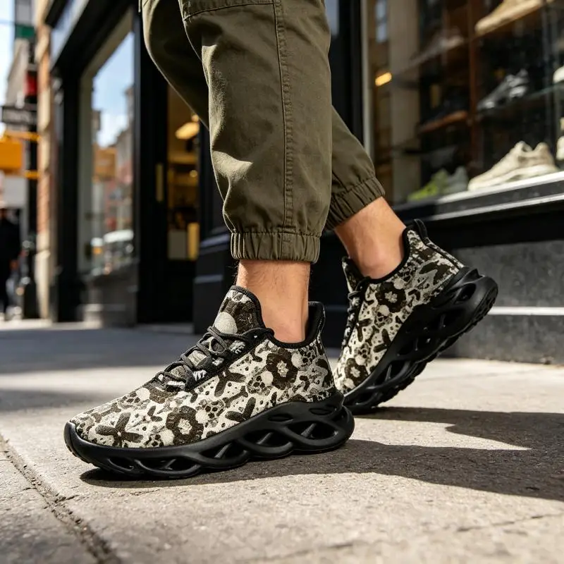 Ladies Men's Casual Sneakers，Color：Twisted pattern，Size：Various specifications available，Simple Design，Skull Eagle Pattern，Suita