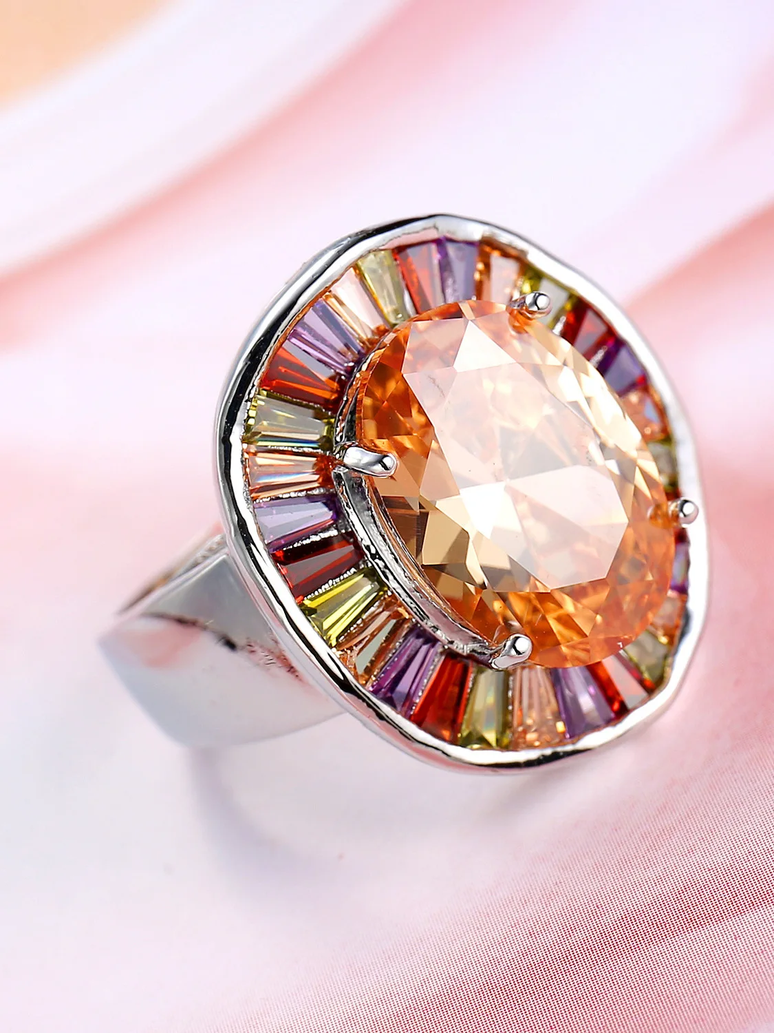 

Кольцо с цирконием для женщин, модное винтажное роскошное украшение с бриллиантами цвета шампанского, ультра-сияющее, персонализированное, ручной работы.