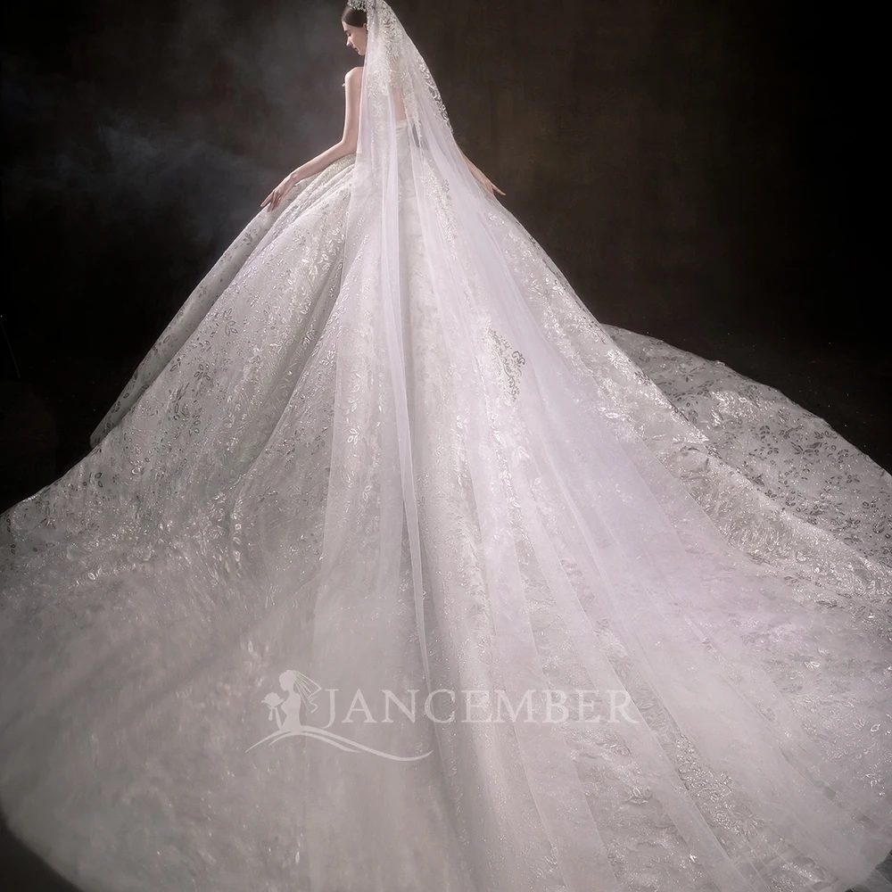 Vintage Wedding Dresses Perfect Sequins Bridal Ball Gowns Strapless Sleeveless Customized Princess Bride Dress Vestidos De Novia