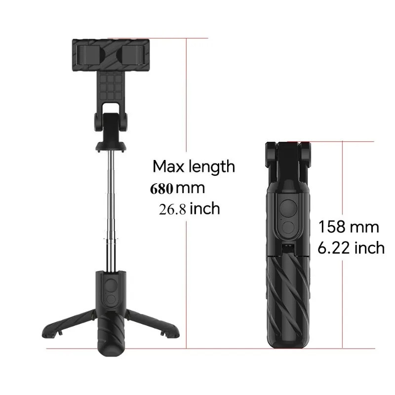Mini Bluetooth Selfie Stick Wireless Extendable Handheld Self Stick with Remote Shutter Foldable Tripods Selfie-Stick for Phone